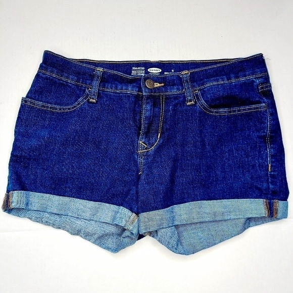 Old Navy Semi-Fitted Stretch Cuffed Sz 4 Jean Shor - Picture 8 of 8